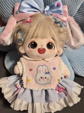 Cute Pastel Bunny Plush Doll With Skeleton